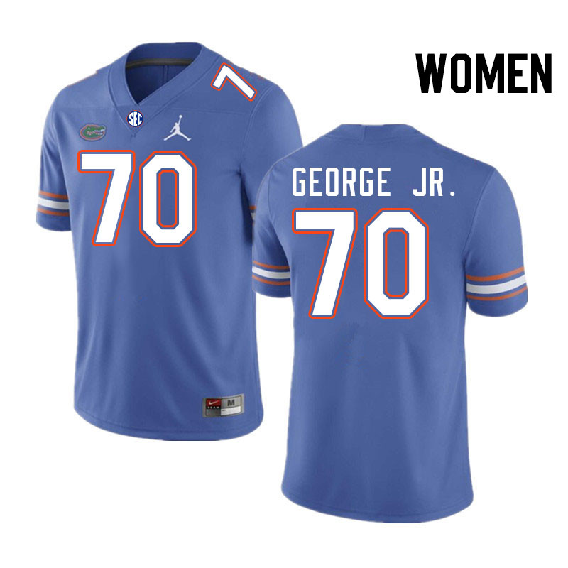 Women #70 Damieon George Jr. Florida Gators College Football Jerseys Stitched-Royal